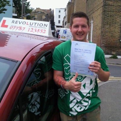 Image of Alex Goreman with pass certificate - Revolution Driving School