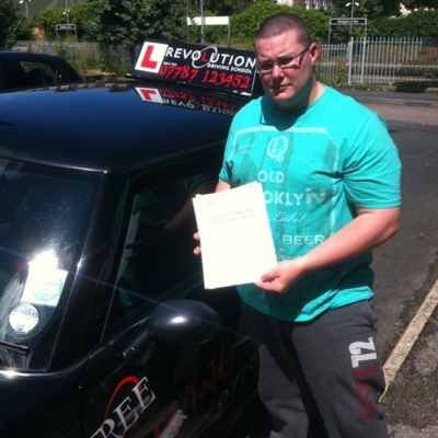 Image of Andrew Friend with pass certificate - Revolution Driving School