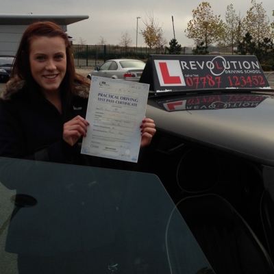 Image of Beatrice Evans with pass certificate - Revolution Driving School