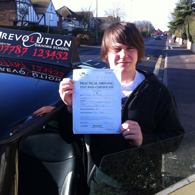 Image of Ben Sheeky with pass certificate - Revolution Driving School