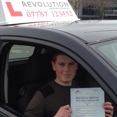 Image of Bradley Northwood with pass certificate - Revolution Driving School