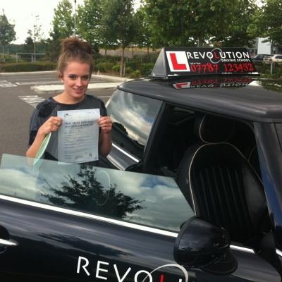Image of Carys Field with pass certificate - Revolution Driving School
