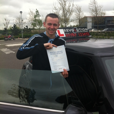 Image of Curtis Bezer with pass certificate - Revolution Driving School