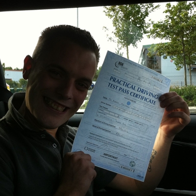 Image of Darren Gooding with pass certificate - Revolution Driving School