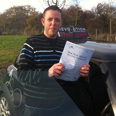 Image of David Dray with pass certificate - Revolution Driving School