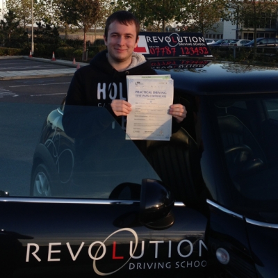 Image of Edd Addenbrooke with pass certificate - Revolution Driving School