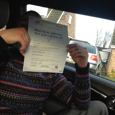 Image of George Grey with pass certificate - Revolution Driving School