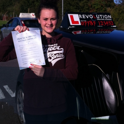 Image of Georgia Hayward with pass certificate - Revolution Driving School