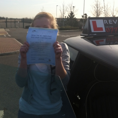 Image of Georgina Withington with pass certificate - Revolution Driving School