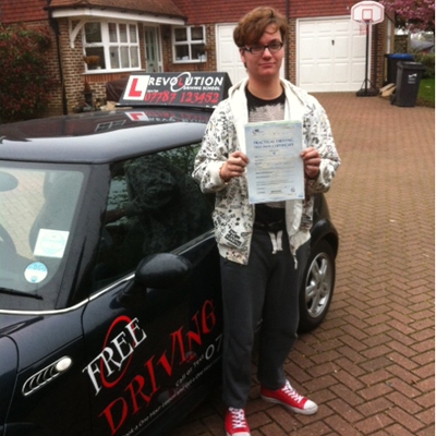 Image of Jack Perry with pass certificate - Revolution Driving School