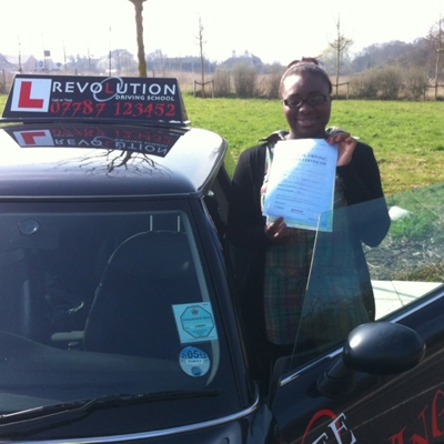 Image of Keturah Abraham with pass certificate - Revolution Driving School