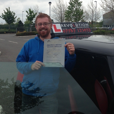 Image of Kris Knight with pass certificate - Revolution Driving School