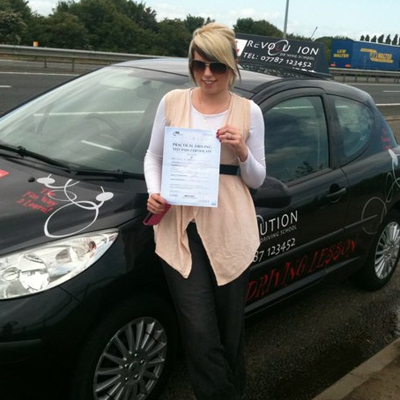 Image of Leah Boroweic with pass certificate - Revolution Driving School