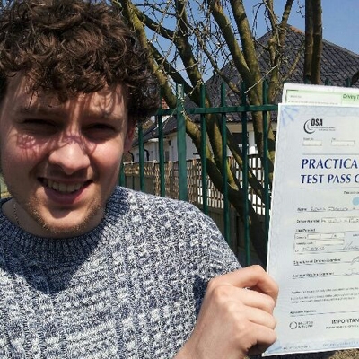 Image of Lewis Addley with pass certificate - Revolution Driving School