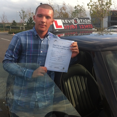 Image of Louis Williams with pass certificate - Revolution Driving School