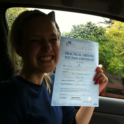 Image of Lucy Harris with pass certificate - Revolution Driving School