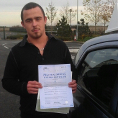 Image of Matt Courbot with pass certificate - Revolution Driving School