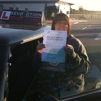 Image of Nadine Wood with pass certificate - Revolution Driving School
