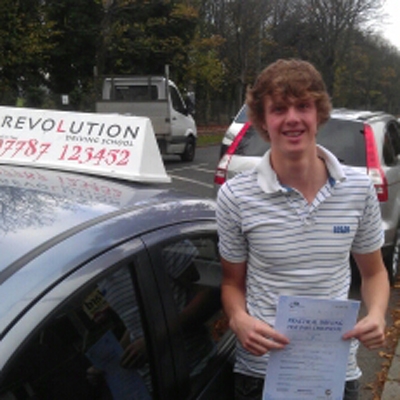 Image of Nathan Syne with pass certificate - Revolution Driving School