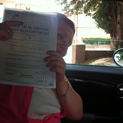 Image of Nikki Gilbert with pass certificate - Revolution Driving School