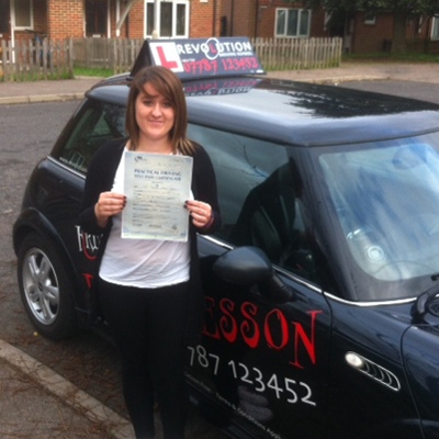 Image of Rebecca Marsh with pass certificate - Revolution Driving School