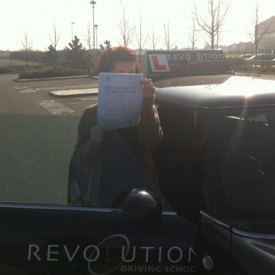 Image of Sam Palmer with pass certificate - Revolution Driving School