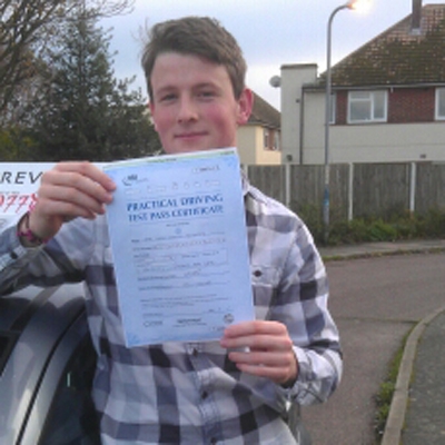Image of Sean Quincy with pass certificate - Revolution Driving School