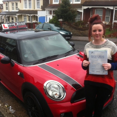 Image of Shannon Burns with pass certificate - Revolution Driving School