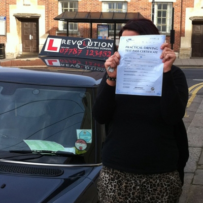 Image of Sophie Cook with pass certificate - Revolution Driving School