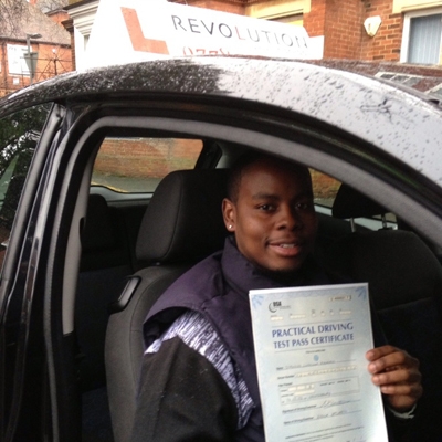 Image of Stanford Khualo with pass certificate - Revolution Driving School