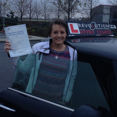 Image of Tara Mannings with pass certificate - Revolution Driving School