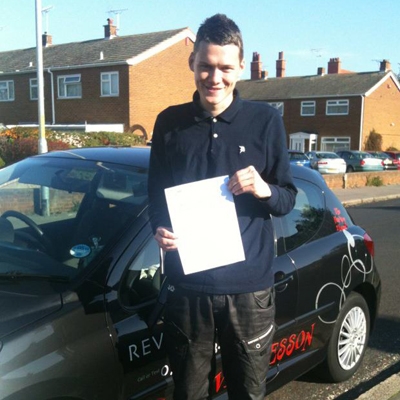 Image of Tom Darrington with pass certificate - Revolution Driving School