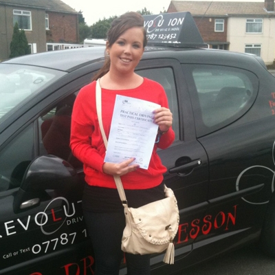 Image of Vicky Stamford with pass certificate - Revolution Driving School